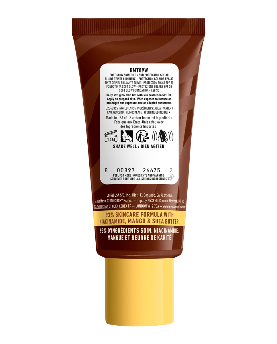Imagen 2 de Base de Maquillaje Skin Tint Buttermelt Glaze Soft Glow + Protección SPF/FPS 40 30 ml de NYX Professional Makeup - Hazelnut Butta 30 ml Hazelnut Butta