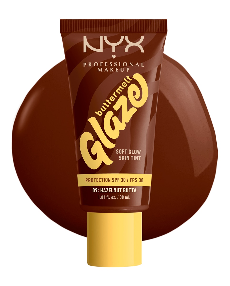Imagen 3 de Base de Maquillaje Skin Tint Buttermelt Glaze Soft Glow + Protección SPF/FPS 40 30 ml de NYX Professional Makeup - Hazelnut Butta 30 ml Hazelnut Butta
