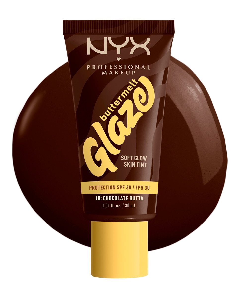 Imagen 3 de Base de Maquillaje Skin Tint Buttermelt Glaze Soft Glow + Protección SPF/FPS 40 30 ml de NYX Professional Makeup - Chocolate Butta 30 ml Chocolate Butta