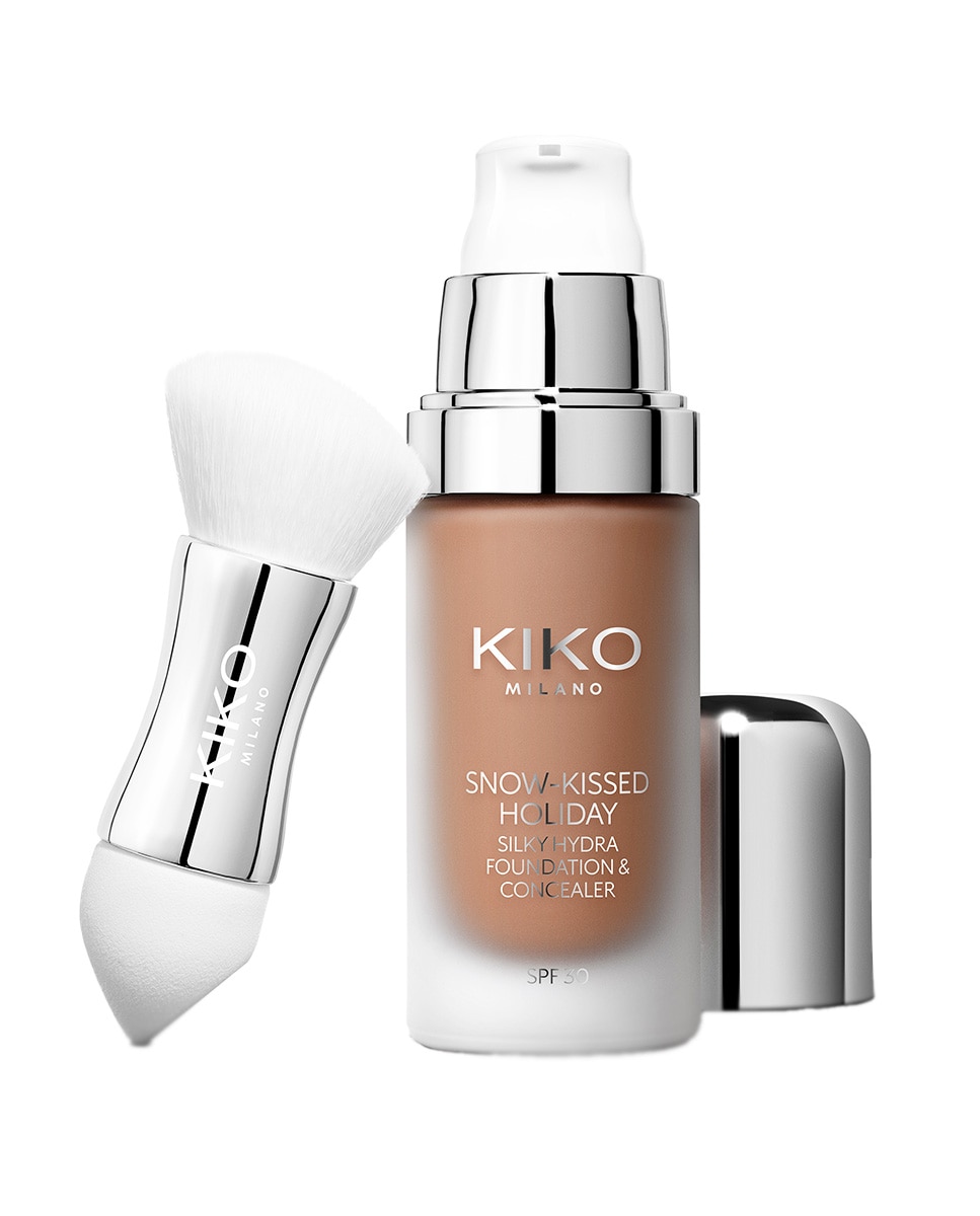 Base De Maquillaje Y Corrector Hidratante Líquido Con Spf 30 Snow-Kissed Holiday Silky Hydra Foundation & Concealer Spf 30 Kiko Milano - 08 Hot Cocoa 08 Hot Cocoa-3