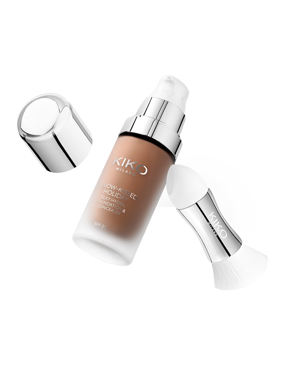 Base De Maquillaje Y Corrector Hidratante Líquido Con Spf 30 Snow-Kissed Holiday Silky Hydra Foundation & Concealer Spf 30 Kiko Milano - 08 Hot Cocoa 08 Hot Cocoa-4