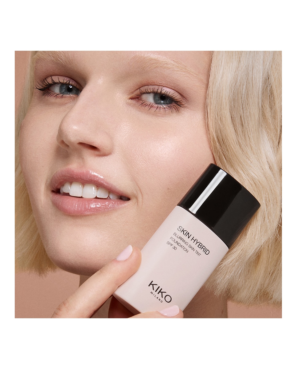 Fluido Facial Perfeccionador 24 H De Duración Efecto Difuminador Spf 30 Skin Hybrid Blurring Skin Tint Foundation Kiko Milano - 01 Porcelain 01 Porcelain-5