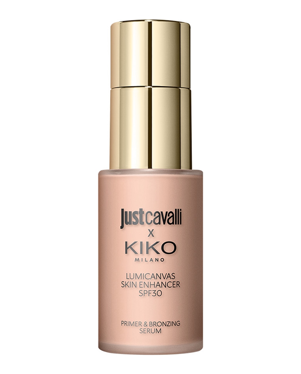Imagen 0 de Sérum facial iluminador y bronceador líquido SPF 30 Just Cavalli X Kiko Milano Lumicanvas Skin Enhancer Spf30 03 Savage Amber