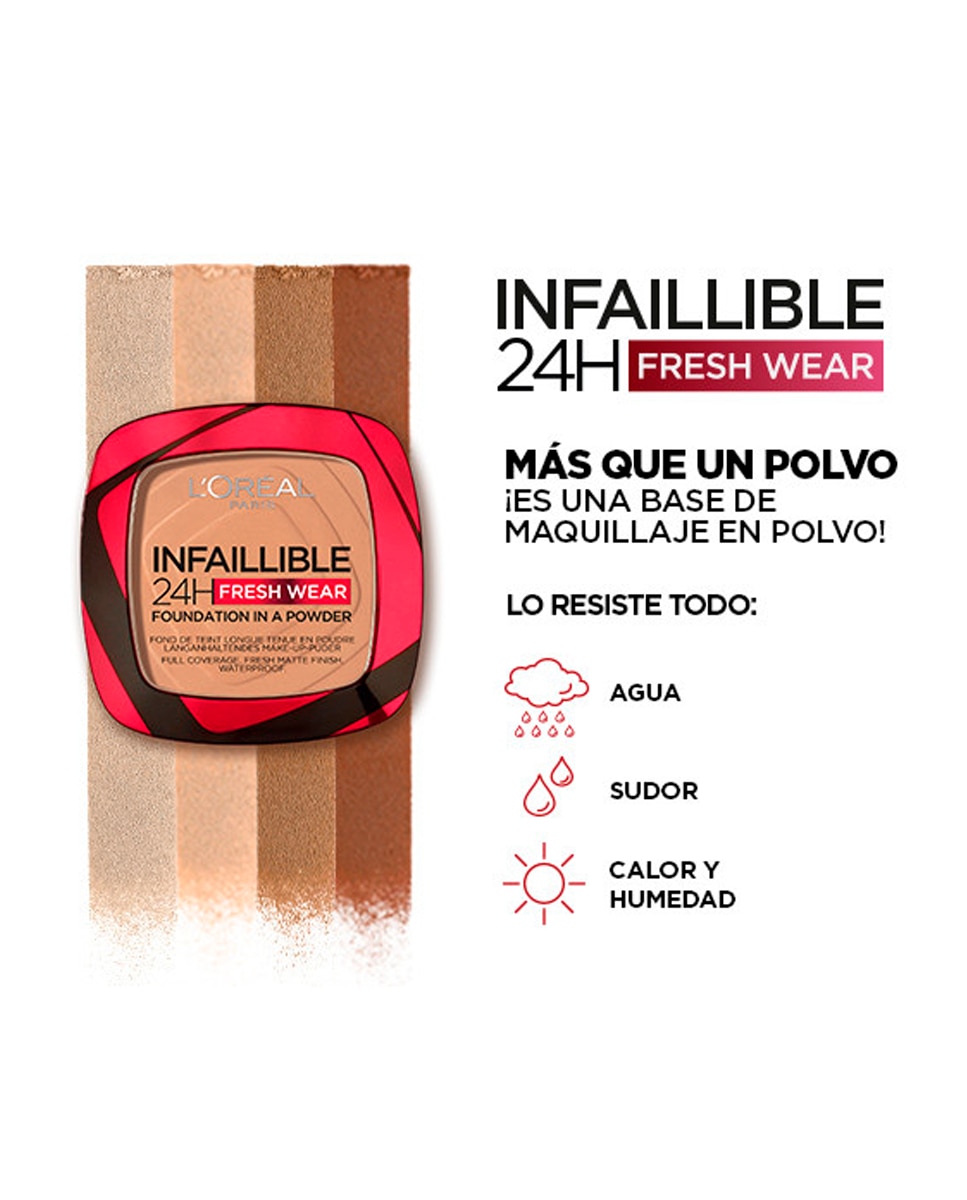 Polvos compactos mate de larga duración Infalible 24h L'Oréal Paris - 200 140 Golden Beige-6