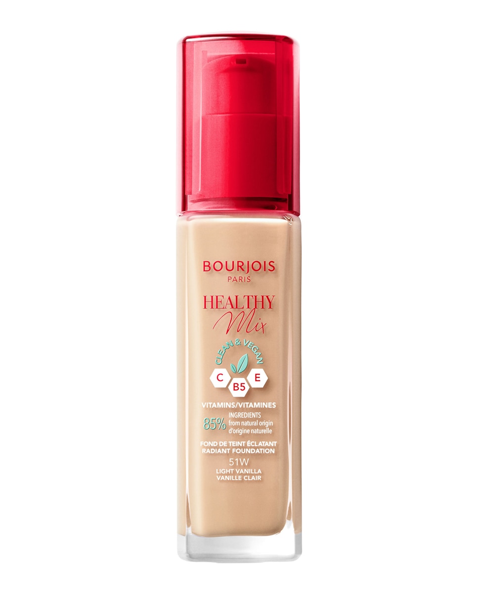 Base de maquillaje Healthy Mix Clean & Vegan Bourjois - 051 - Light Vanilla 30 ml 051 - Light Vanilla-1