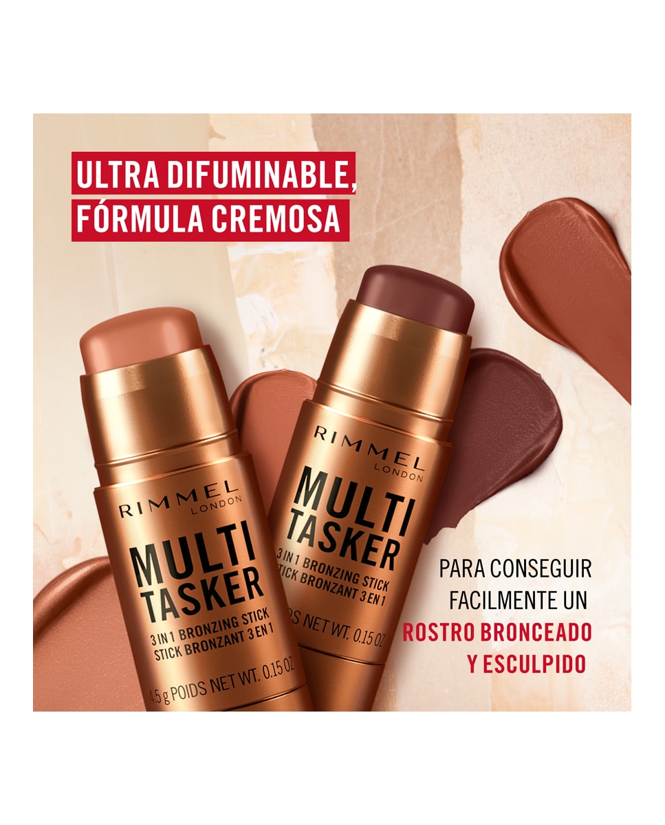 Maquillaje Multitasker Bronzing Stick Bronzer Rimmel London 003 Tan-4