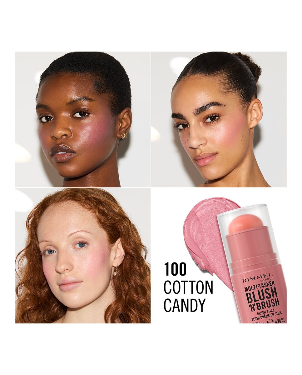 Colorete Multitasker Blush 'N' Brush Stick 8 g Rimmel London - 100 COTTON CANDY 100 COTTON CANDY-4