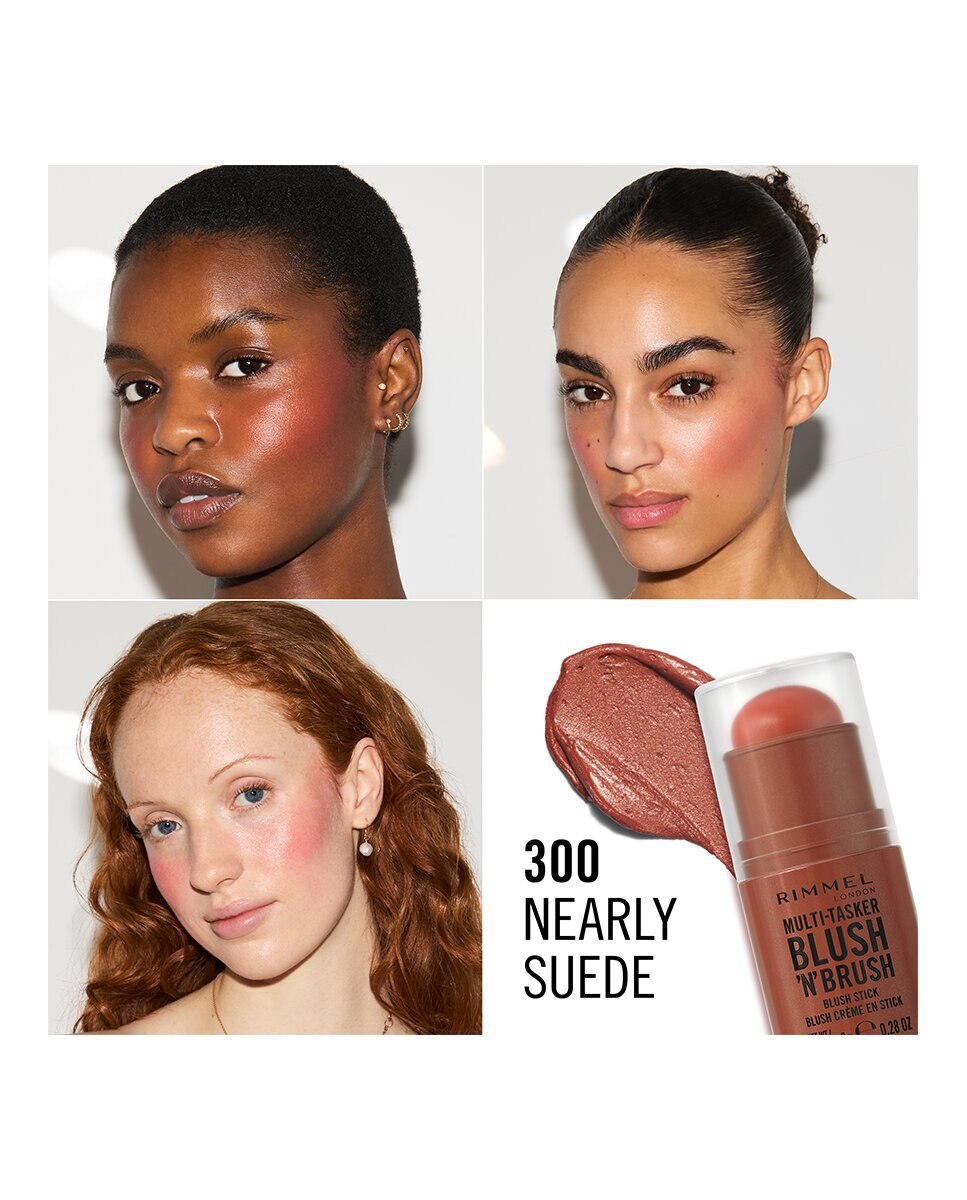 Colorete Multitasker Blush 'N' Brush Stick 8 g Rimmel London - 300 NEARLY SUEDE 300 NEARLY SUEDE-4