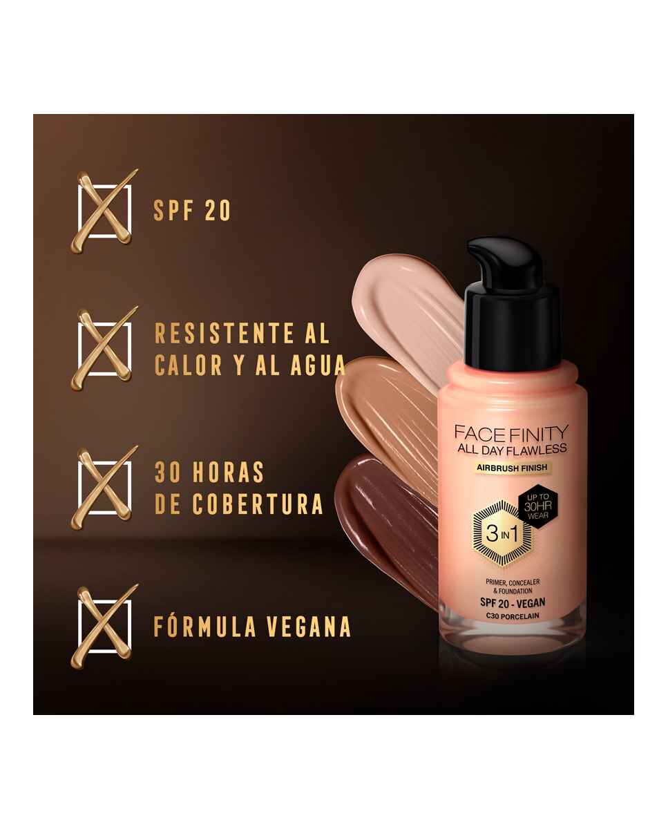 Base de Maquillaje Facefinity Foundation Max Factor - C30 Porcelain 30 ml C30 Porcelain-5