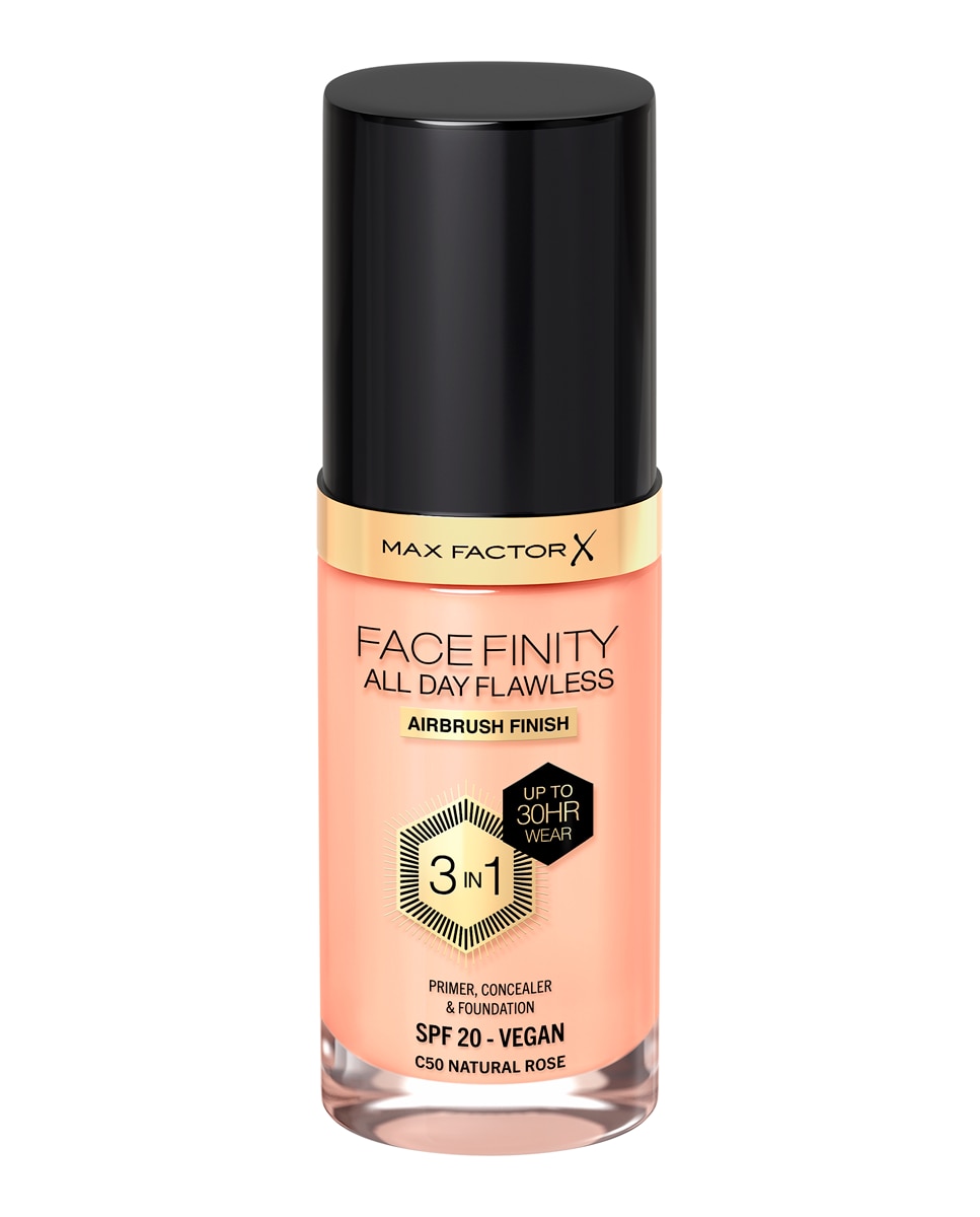 Base de Maquillaje Facefinity Foundation Max Factor - 50 Natural Rose 30 ml 50 Natural Rose-1