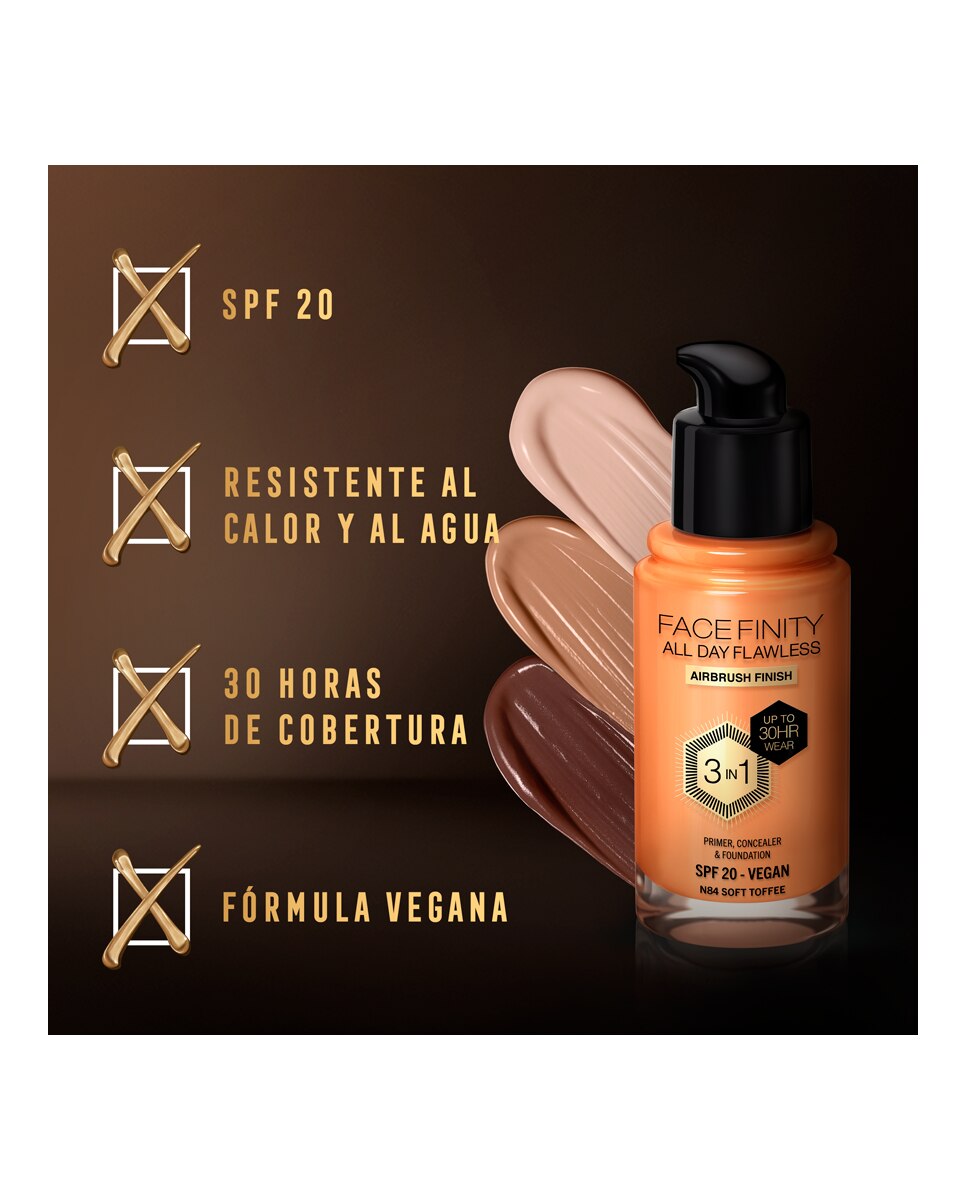 Base de Maquillaje Facefinity Foundation Max Factor - 84 Soft Tofee 30 ml 84 Soft Tofee-5
