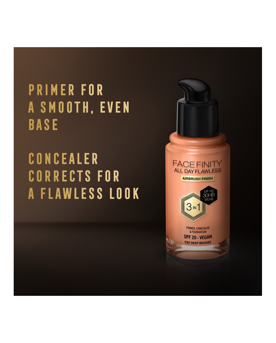 Imagen 6 de Base de maqullaje Facefinity Max Factor - Deep Bronze C82 Deep Bronze C82