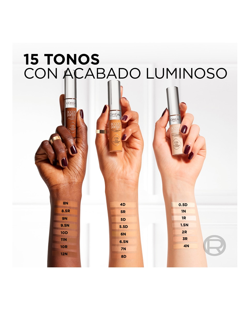 Imagen 6 de Serum Accord Parfait Serum Radiant Concealer 11 ml L'Oréal Paris - Tono 1N 11 ml Tono 1N