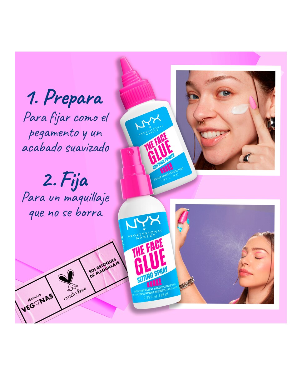 Spray Fijador Resistente de Larga Duración Face Glue Setting Spray NYX Professional Makeup 3