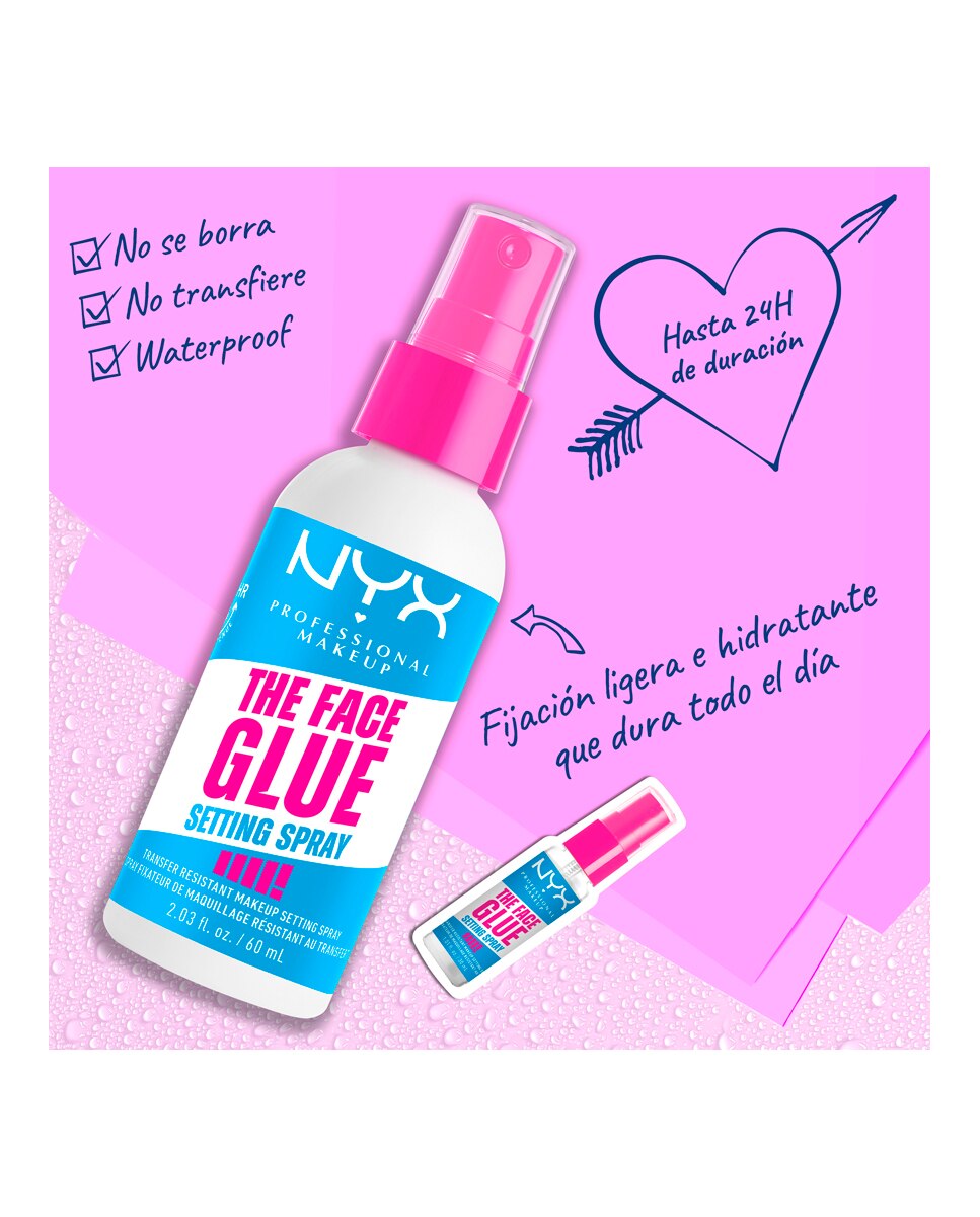 Spray Fijador Resistente de Larga Duración Face Glue Setting Spray NYX Professional Makeup 6
