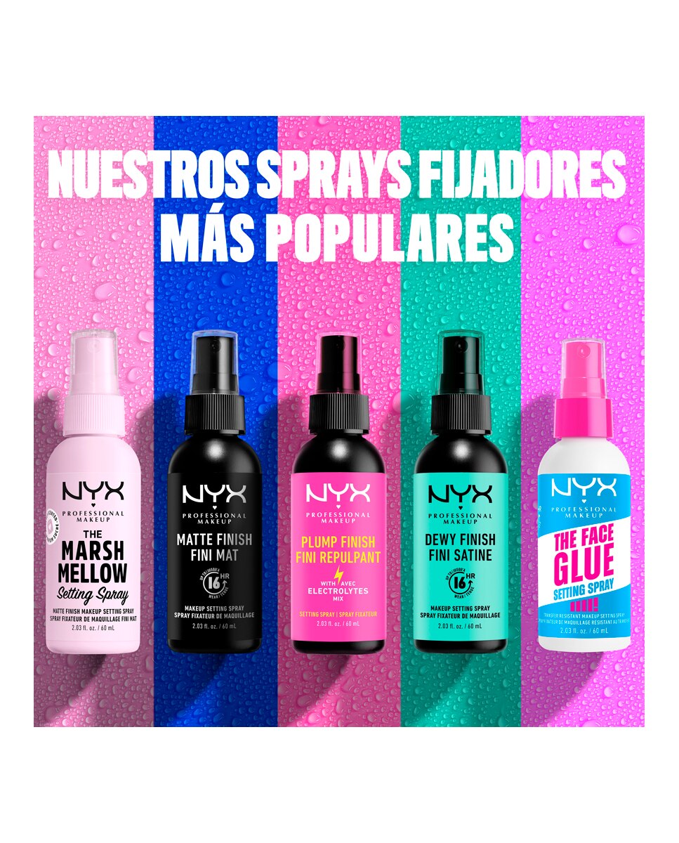 Spray Fijador Resistente de Larga Duración Face Glue Setting Spray NYX Professional Makeup 10