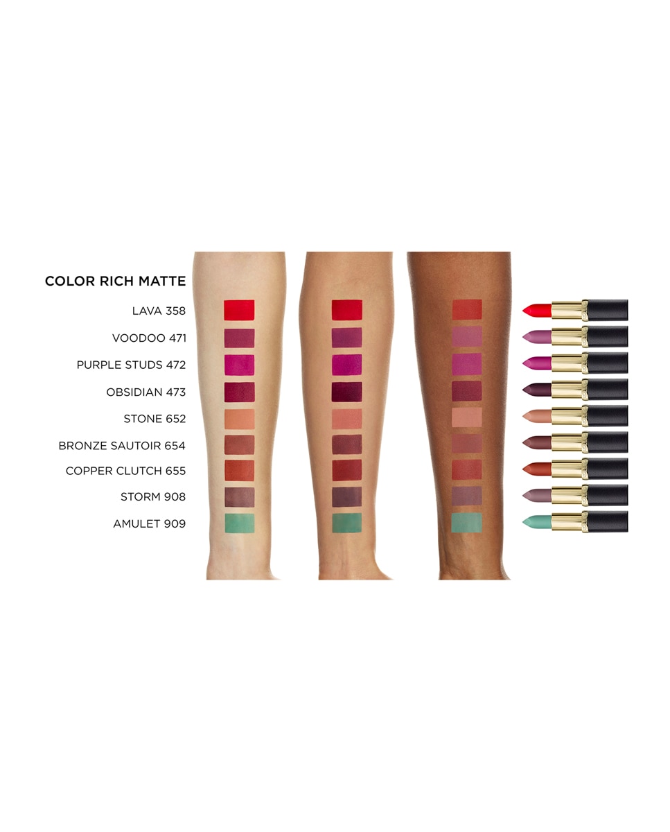 Imagen 5 de Barra de labios Color Riche Mate L'Oréal Paris - 348 Brick Vintage Bronze Sautoir 654