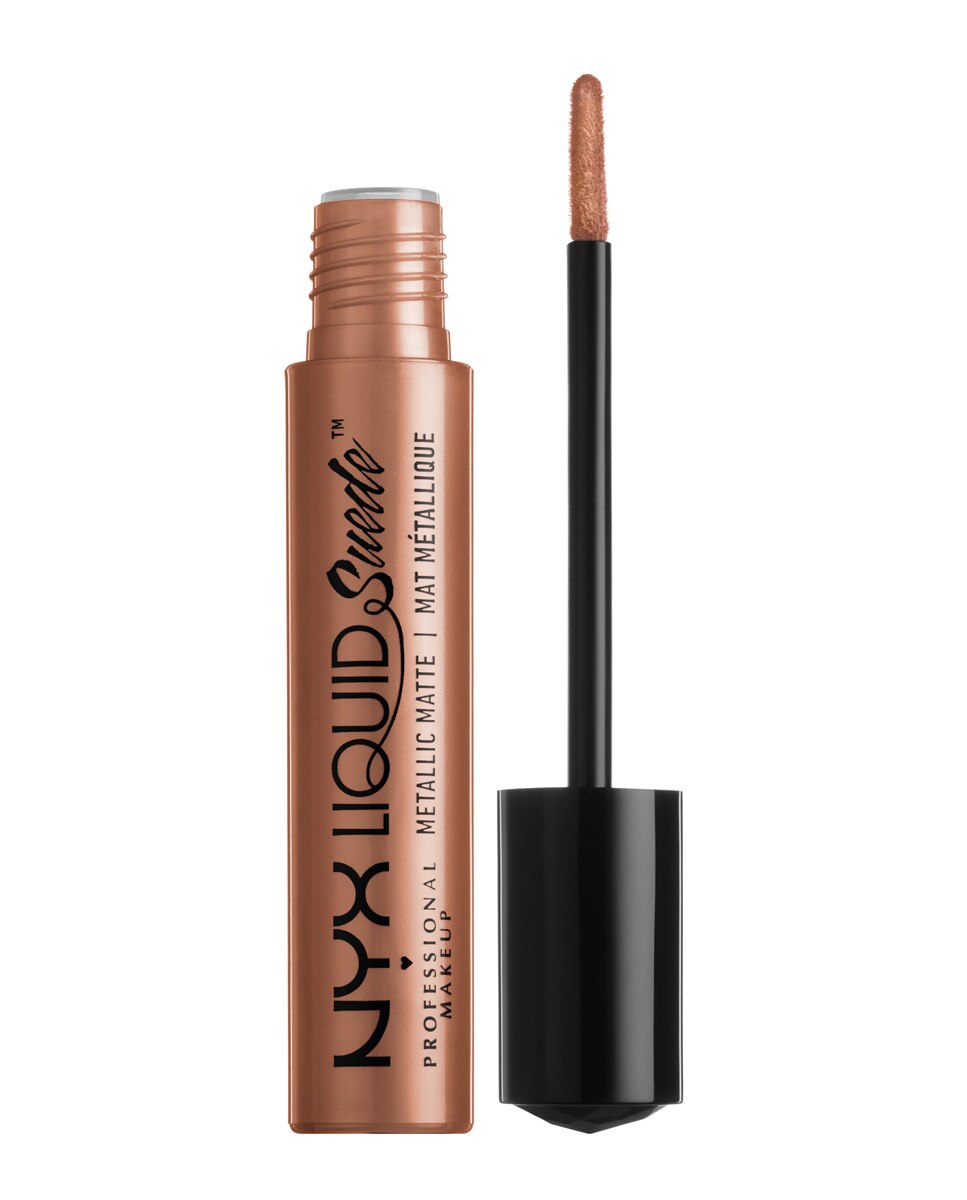 Brillo de labios Liquid Suede Metallic Matte NYX Professional Makeup - Mauve Mist Exposed-2