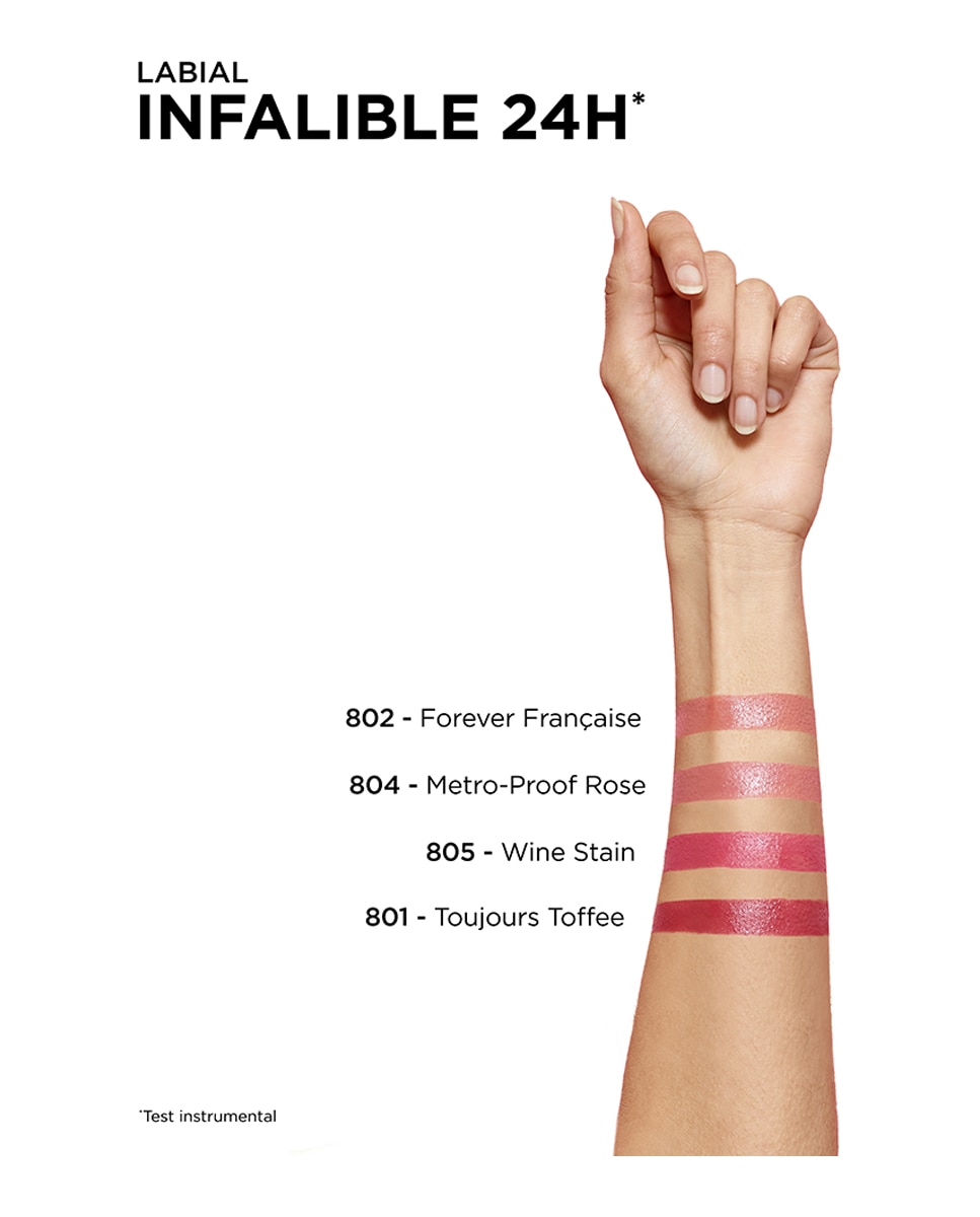 Barra de labios Permanente Infalible 24H L'Oréal Paris - 801 Toujours Toffee 801 Toujours Toffee-3