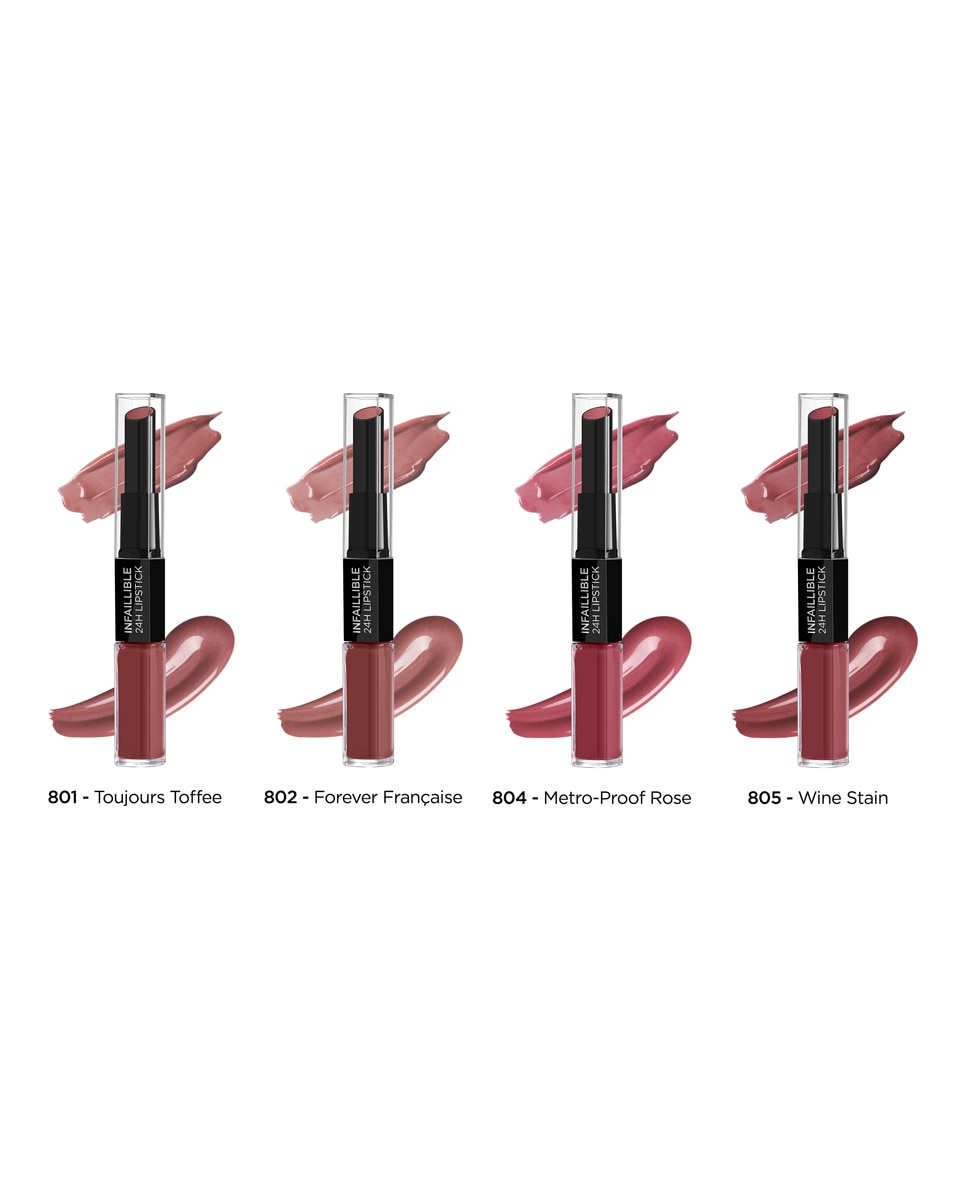 Barra de labios Permanente Infalible 24H L'Oréal Paris - 804 Metro-Proof Rose 804 Metro-Proof Rose-7