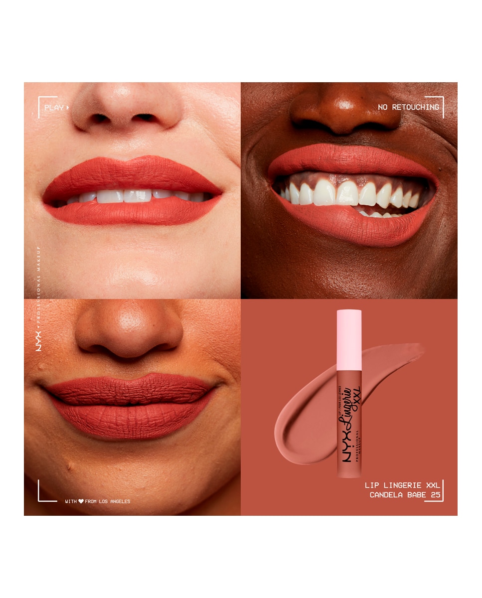 Barra De Labios Lip Lingerie XXL Nyx Professional Makeup - 25 Candela Babe 4 ml 25 Candela Babe-4