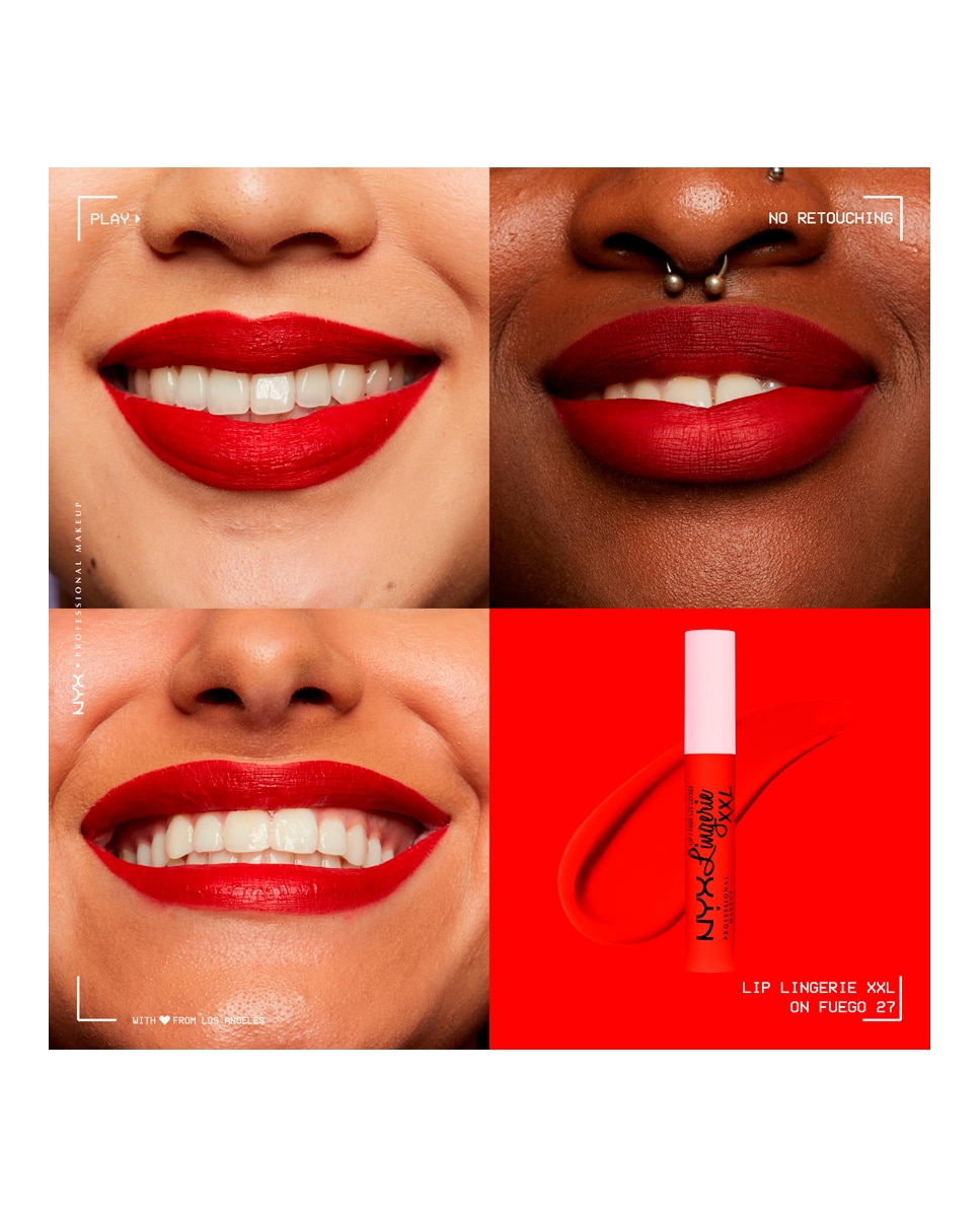 Barra De Labios Lip Lingerie XXL Nyx Professional Makeup - 27 On Fuego 4 ml 27 On Fuego-4
