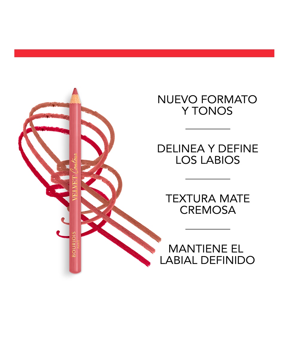 Imagen 5 de Perfilador de labios Velvet Contour Lip Liner 1.14g Bourjois - 19 - DES ROSES 1,14 g 19 - DES ROSES
