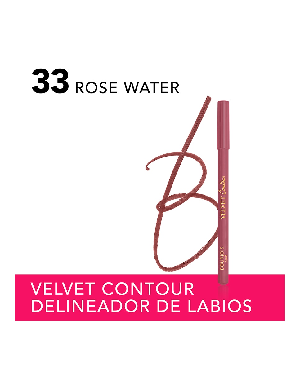 Imagen 4 de Perfilador de labios Velvet Contour Lip Liner 1.14g Bourjois - 33 - ROSE WATER 1,14 g 33 - ROSE WATER
