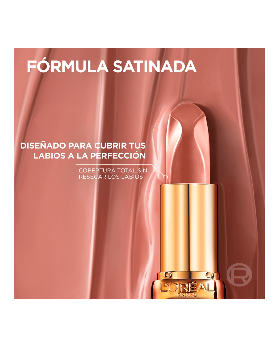 Imagen 5 de Barra De Labios Color Riche Nudes Of Worth Satinado L'Oréal Paris - 505 NUDE RESILIENT 505 NUDE RESILIENT