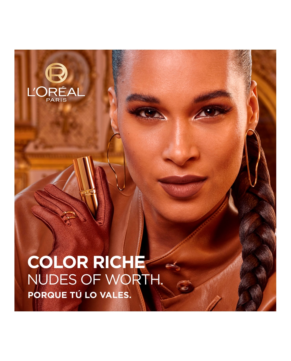 Imagen 7 de Barra De Labios Color Riche Nudes Of Worth Satinado L'Oréal Paris - 505 NUDE RESILIENT 505 NUDE RESILIENT