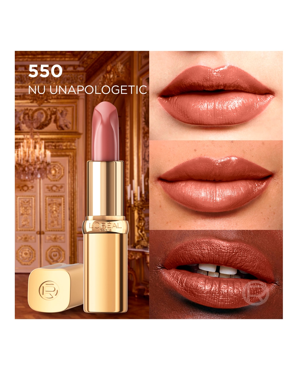 Imagen 3 de Barra De Labios Color Riche Nudes Of Worth Satinado L'Oréal Paris - 550 NUDE UNAPOLOGETIC 550 NUDE UNAPOLOGETIC