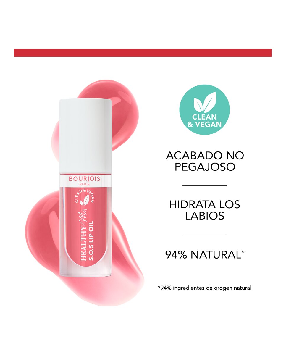 Imagen 5 de Aceite labial Healthy Mix S.O.S Lip oil 4.5 ml Bourjois - 04 - Pink Passion 4,5 ml 04 - Pink Passion