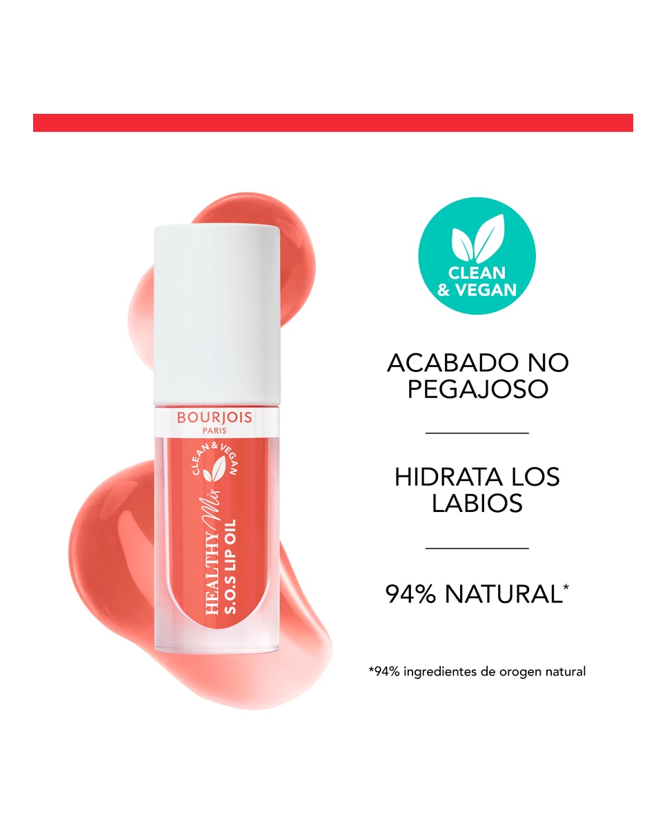 Imagen 5 de Aceite labial Healthy Mix S.O.S Lip oil 4.5 ml Bourjois - 05 - Coeur Cacao 4,5 ml 05 - Coeur Cacao