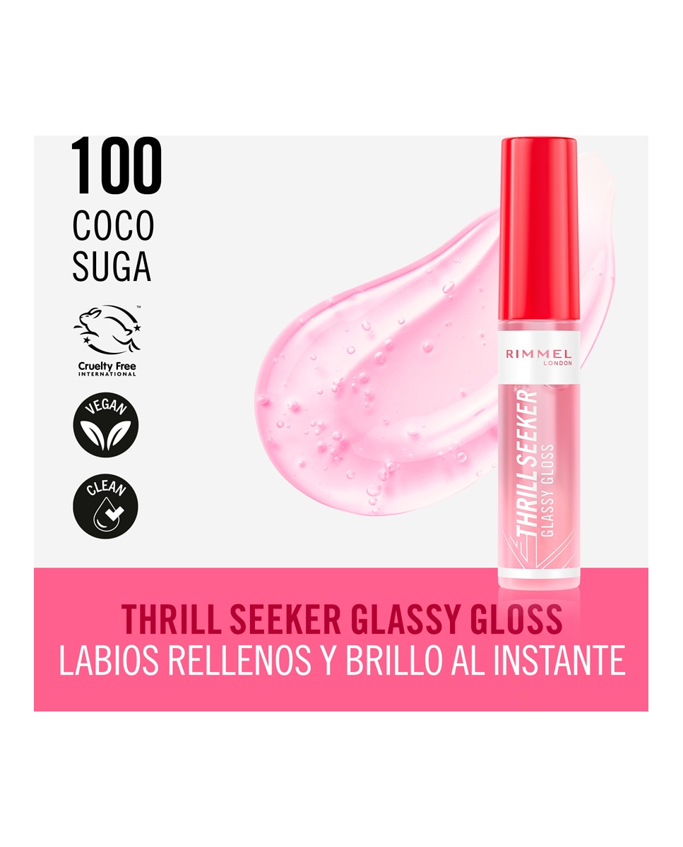 Brillo labial Thrill Seeker Glassy Gloss 10ml Rimmel London - Coco Sugar 10 ml Coco Sugar-5