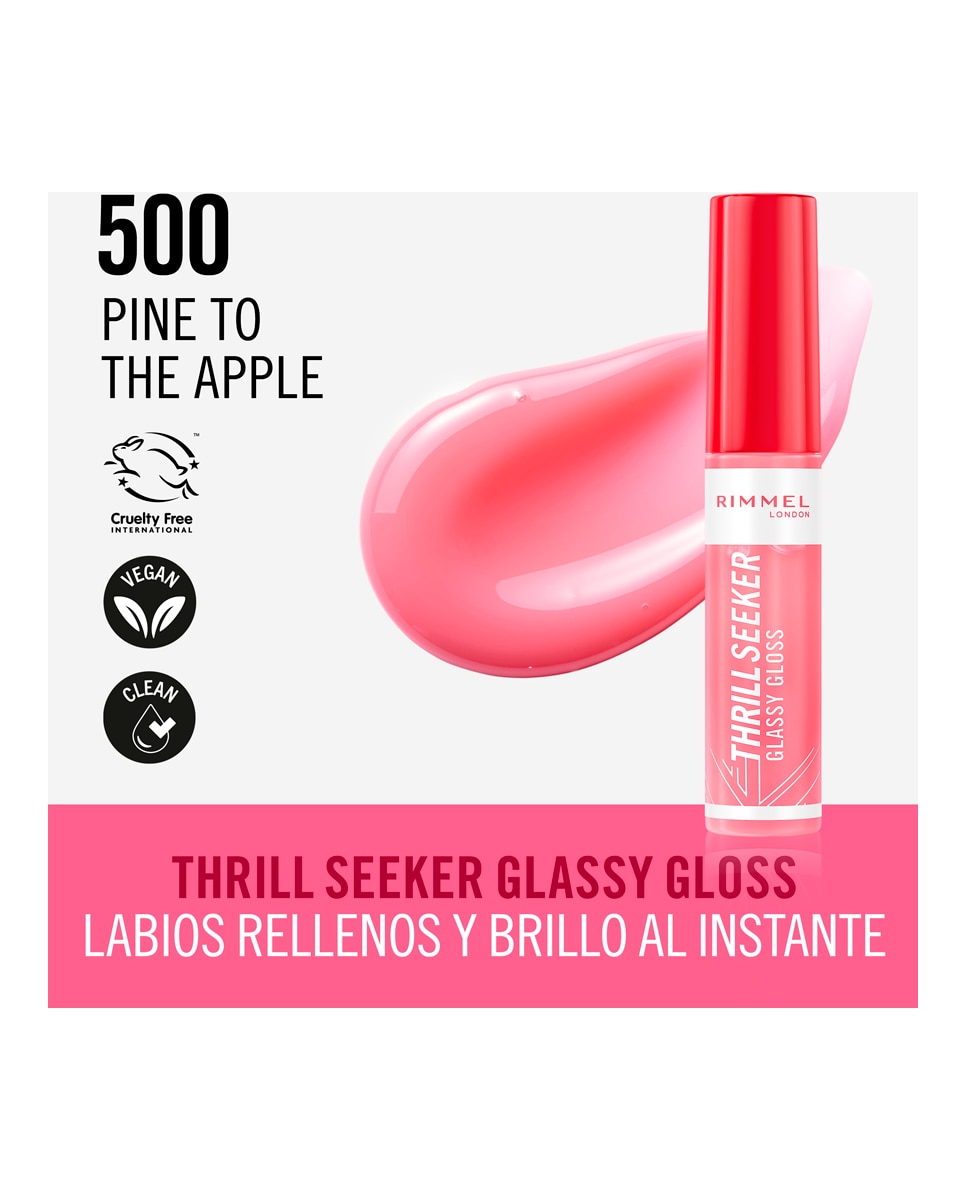Brillo labial Thrill Seeker Glassy Gloss 10ml Rimmel London - Pine To The Apple 10 ml Pine To The Apple-5