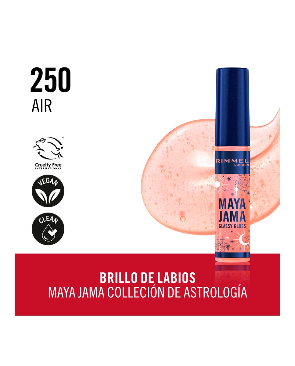 Brillo de labios Rim Maya Jama Glassy Gloss Rimmel London - 250 Air 10 ml 250 Air-3