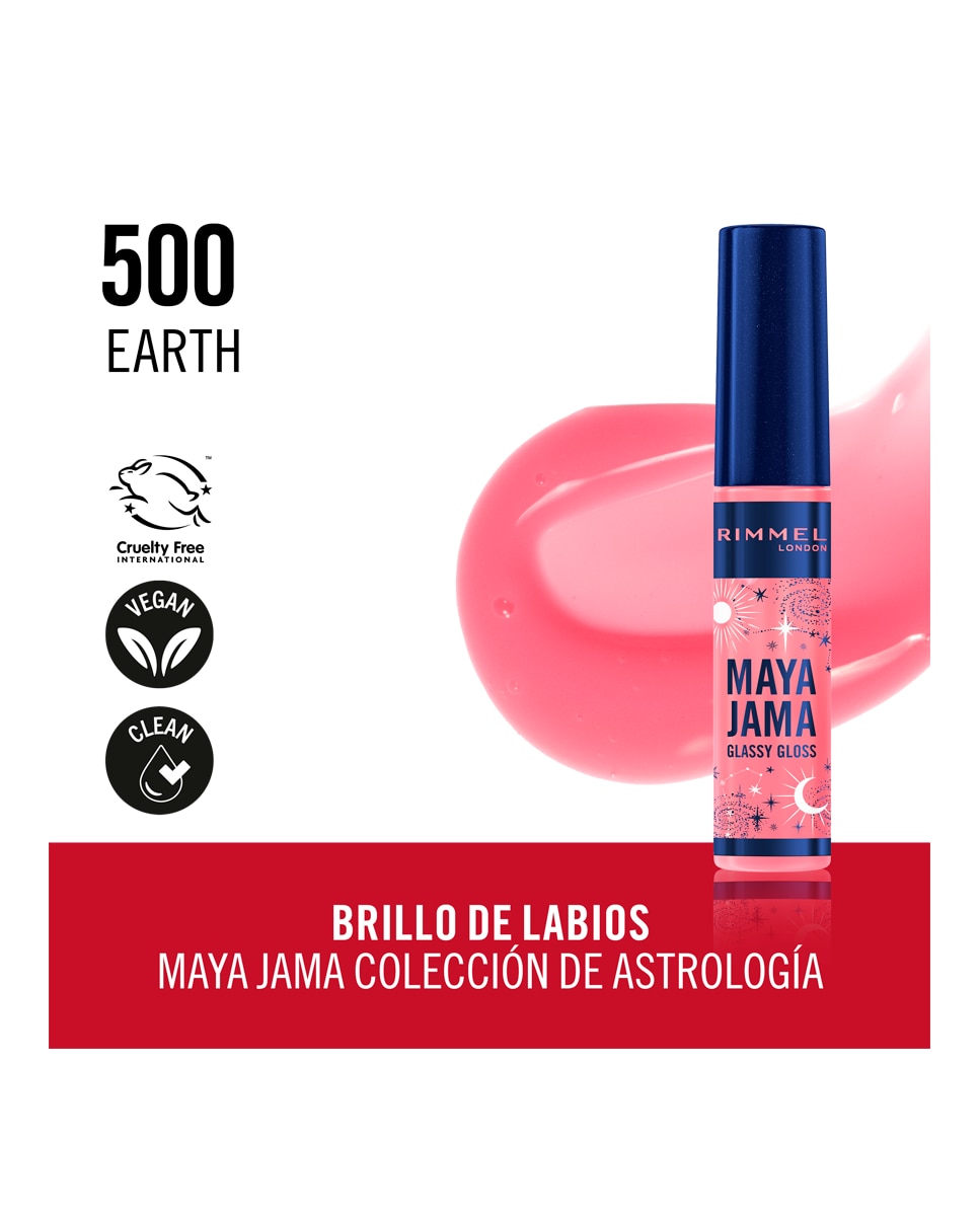Brillo de labios Rim Maya Jama Glassy Gloss Rimmel London - 500 Earth 10 ml 500 Earth-3