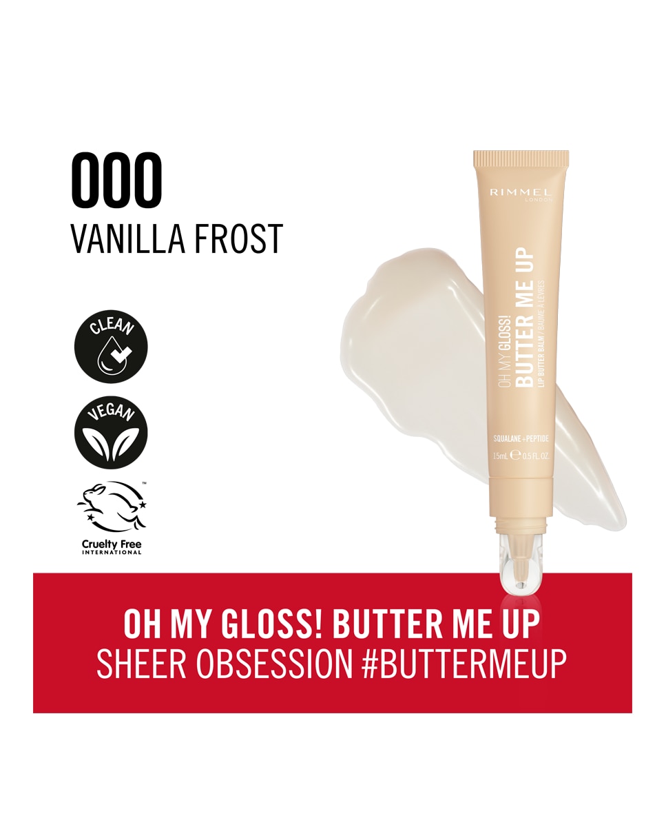 Brillo de Labios Oh My Gloss Butter Me Up Lip Care Rimmel London - 000 Vanilla Frost 15 ml 000 Vanilla Frost-5