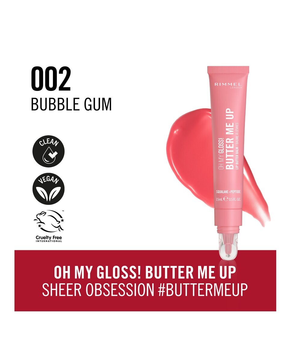 Brillo de Labios Oh My Gloss Butter Me Up Lip Care Rimmel London - 002 Bubble Gum 15 ml 002 Bubble Gum-4