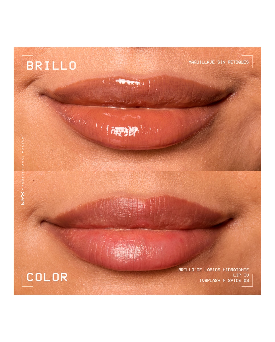 Tinte labial hidratante efecto gloss de Larga Duración con Vitaminas LIP IV Gloss NYX Professional Makeup - Splash-N-Spice WSLS03 Splash-N-Spice WSLS03-7