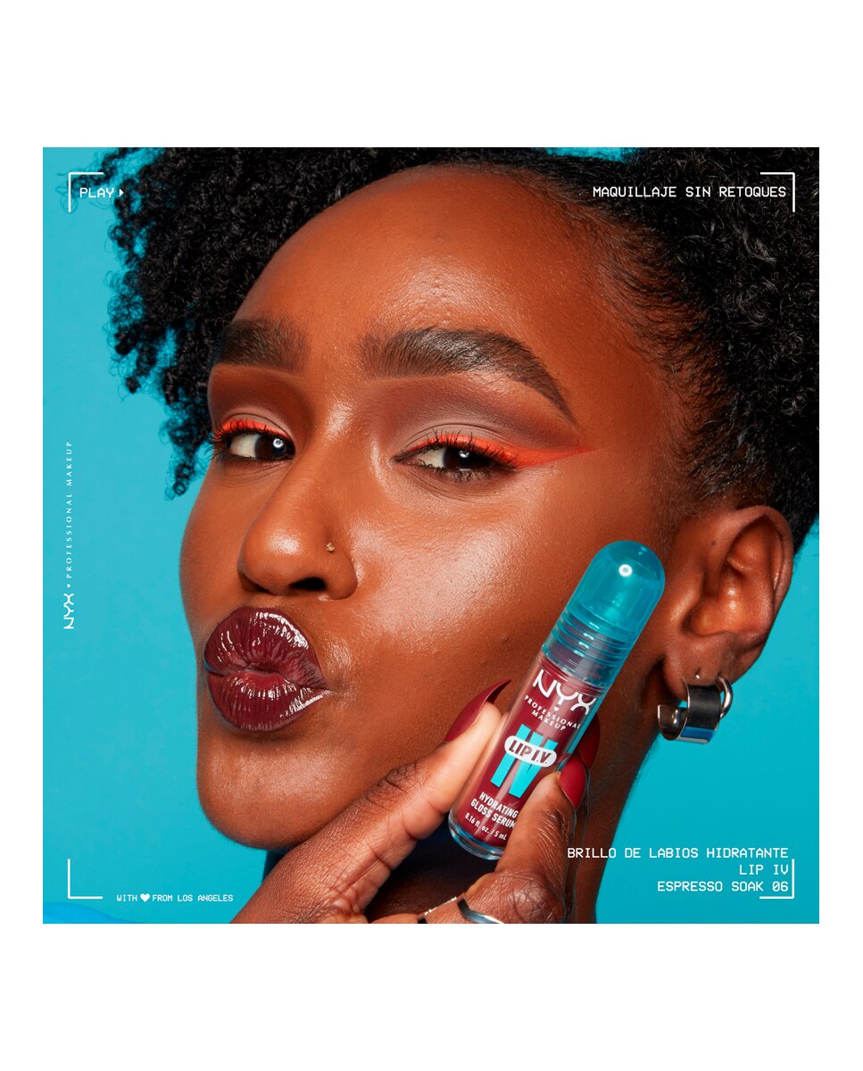 Tinte labial hidratante efecto gloss de Larga Duración con Vitaminas LIP IV Gloss NYX Professional Makeup - Espresso Soak WSLS06 Espresso Soak WSLS06-11