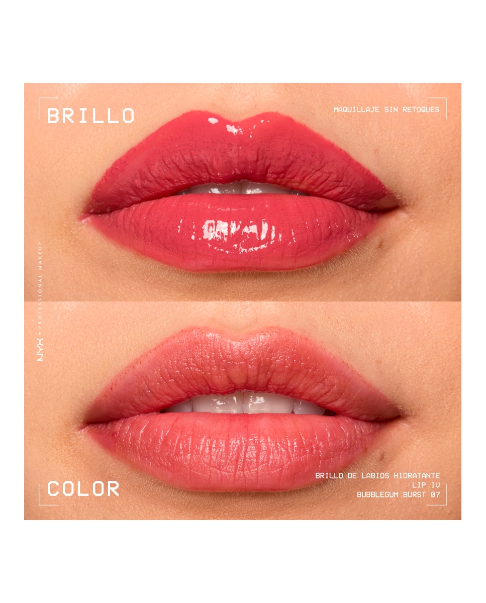 Tinte labial hidratante efecto gloss de Larga Duración con Vitaminas LIP IV Gloss NYX Professional Makeup - Bubblegum Burst WSLS07 Bubblegum Burst WSLS07-8