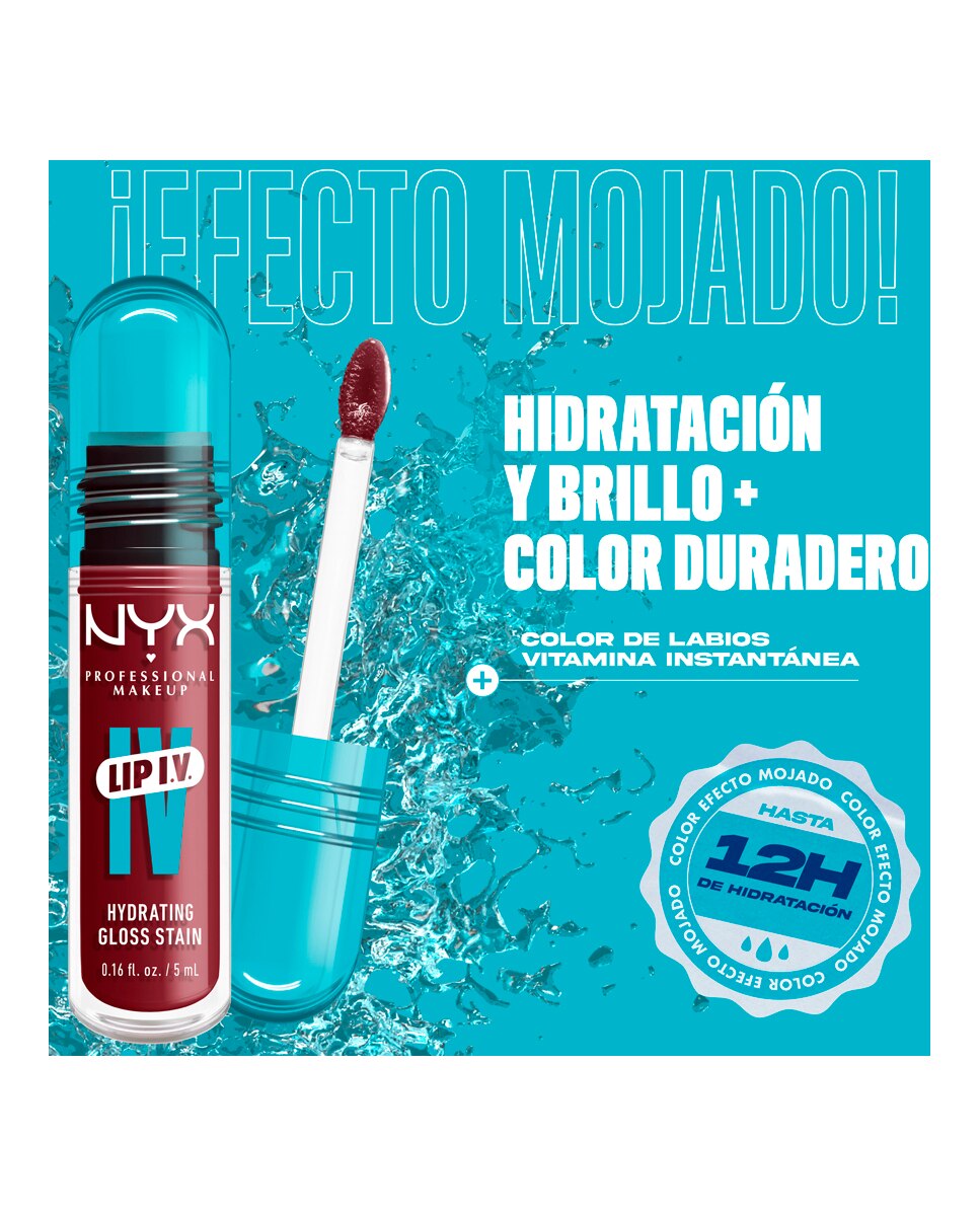 Tinte labial hidratante efecto gloss de Larga Duración con Vitaminas LIP IV Gloss NYX Professional Makeup - Girl Nyxdoor WSLS08 Girl Nyxdoor WSLS08-10