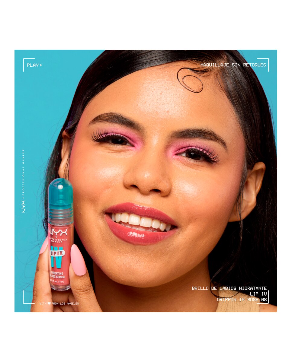 Tinte labial hidratante efecto gloss de Larga Duración con Vitaminas LIP IV Gloss NYX Professional Makeup - Girl Nyxdoor WSLS08 Girl Nyxdoor WSLS08-13