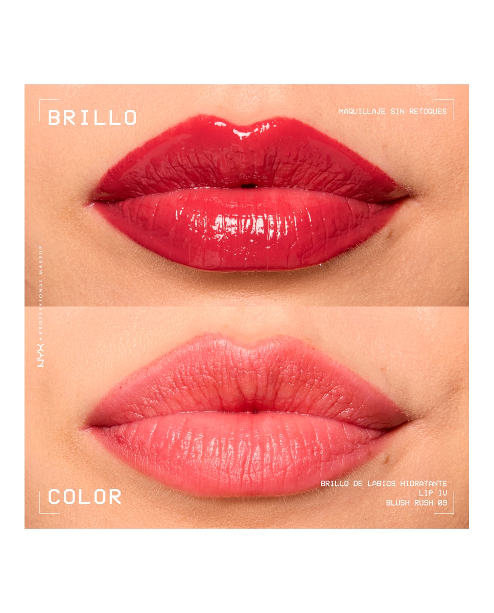 Tinte labial hidratante efecto gloss de Larga Duración con Vitaminas LIP IV Gloss NYX Professional Makeup - Blush Rush WSLS09 Blush Rush WSLS09-8