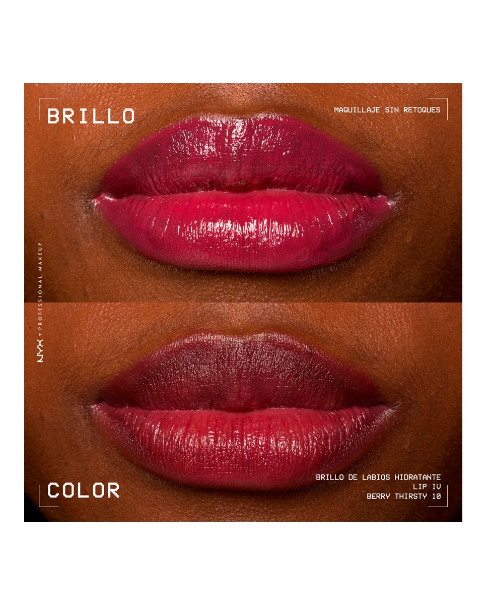 Tinte labial hidratante efecto gloss de Larga Duración con Vitaminas LIP IV Gloss NYX Professional Makeup - Berry Thirsty WSLS10 Berry Thirsty WSLS10-8