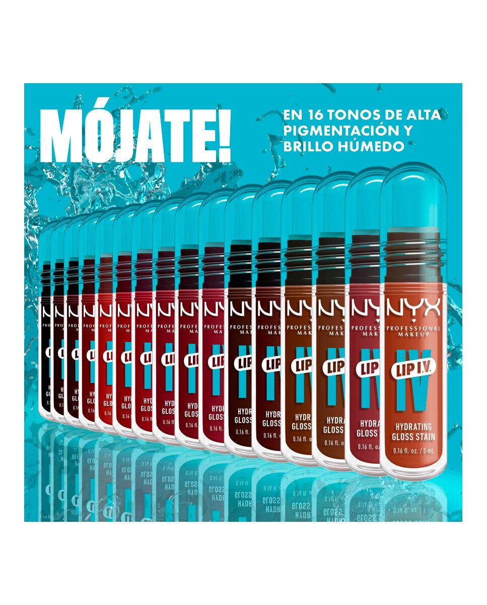 Tinte labial hidratante efecto gloss de Larga Duración con Vitaminas LIP IV Gloss NYX Professional Makeup - Berry Thirsty WSLS10 Berry Thirsty WSLS10-13