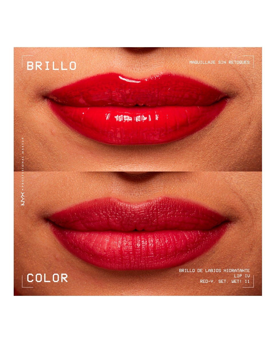Tinte labial hidratante efecto gloss de Larga Duración con Vitaminas LIP IV Gloss NYX Professional Makeup - Red Set Wet WSLS11 Red Set Wet WSLS11-8