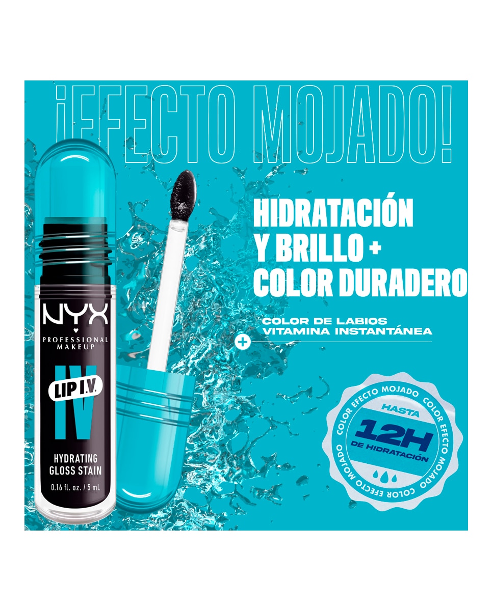 Tinte labial hidratante efecto gloss de Larga Duración con Vitaminas LIP IV Gloss NYX Professional Makeup - Grape Gushin WSLS16 Grape Gushin WSLS16-11