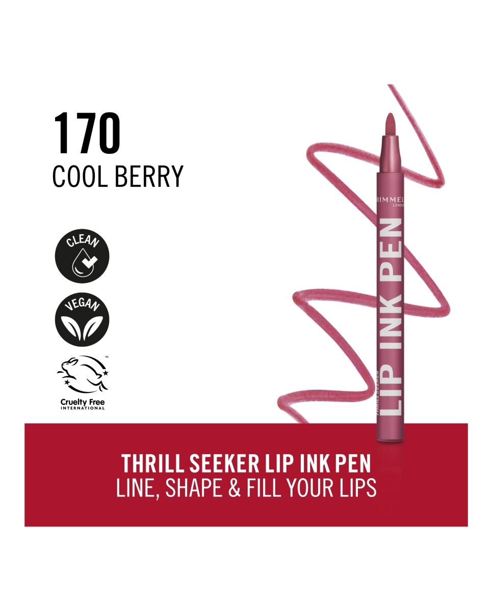 Barra De Labios Lip Ink 1,7 Ml Rimmel London - 170 COOL BERRY 170 COOL BERRY-4